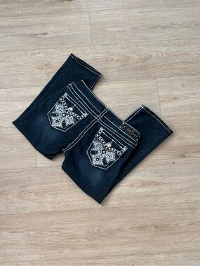 L.A Idol Embellished Dark Wash Y2K Jeans Size 11